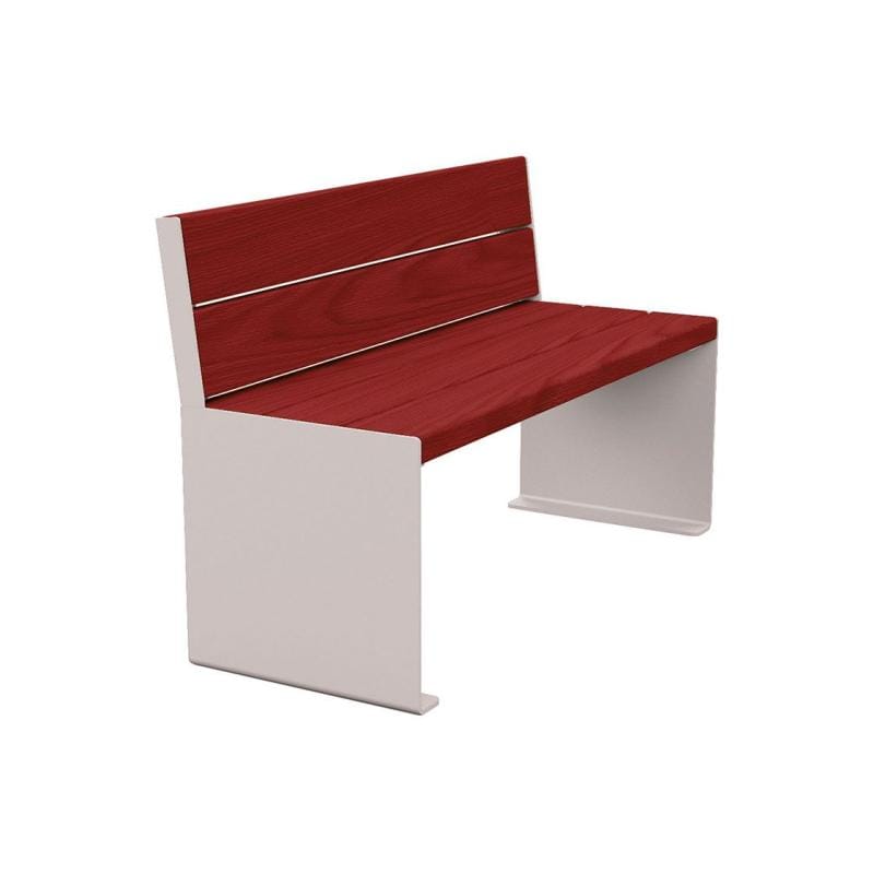 Cityscape Direct Kube Seat (Steel and Wood) 1200mm / Mahogany / Light Grey (RAL 7044)