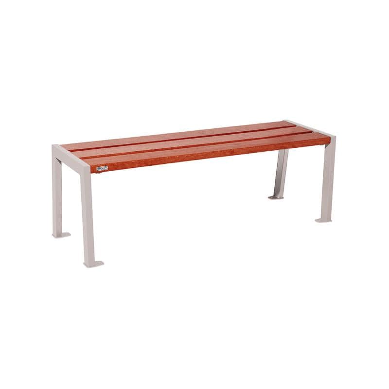 Cityscape Direct Silaos Bench (Steel and Wood) 1200mm / Mahogany / Light Grey (RAL 7044)