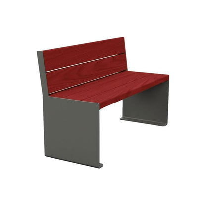 Cityscape Direct Kube Seat (Steel and Wood) 1200mm / Mahogany / Procity Grey