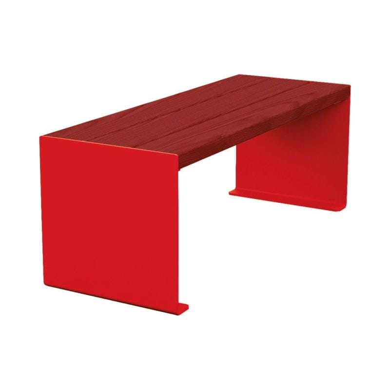Cityscape Direct Kube Bench (Steel and Wood) 1200mm / Mahogany / Red (RAL 3020)