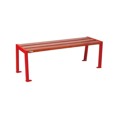 Cityscape Direct Silaos Bench (Steel and Wood) 1200mm / Mahogany / Red (RAL 3020)