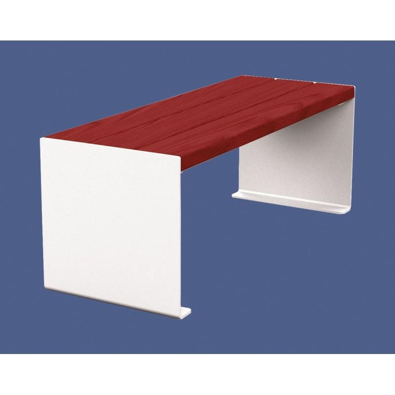 Cityscape Direct Kube Bench (Steel and Wood) 1200mm / Mahogany / White (RAL 9010)