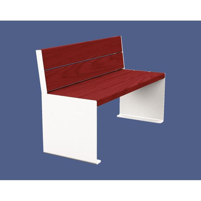 Cityscape Direct Kube Seat (Steel and Wood) 1200mm / Mahogany / White (RAL 9010)