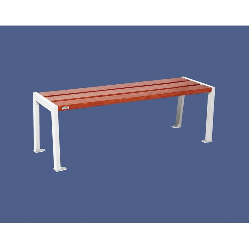 Cityscape Direct Silaos Bench (Steel and Wood) 1200mm / Mahogany / White (RAL 9010)
