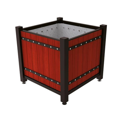 Cityscape Direct Sarlat Planter 1230 x 1230 x 1085mm high / Black (RAL 9005) / Mahogany