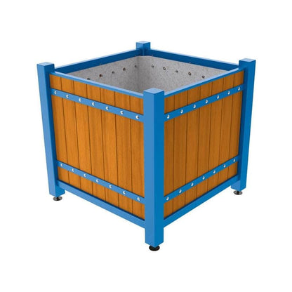 Cityscape Direct Sarlat Planter 1230 x 1230 x 1085mm high / Blue (RAL 5010) / Light Oak