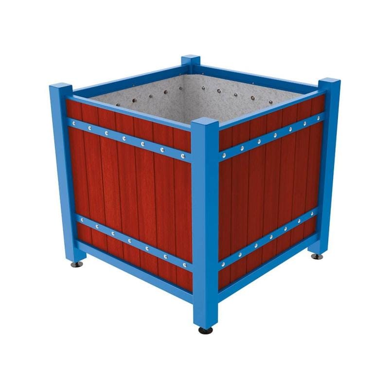 Cityscape Direct Sarlat Planter 1230 x 1230 x 1085mm high / Blue (RAL 5010) / Mahogany