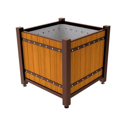 Cityscape Direct Sarlat Planter 1230 x 1230 x 1085mm high / Brown (RAL 8017) / Light Oak
