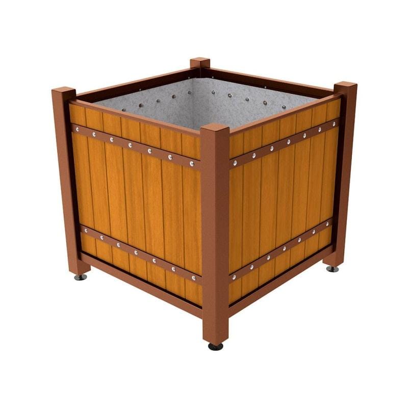 Cityscape Direct Sarlat Planter 1230 x 1230 x 1085mm high / Corten Effect / Light Oak