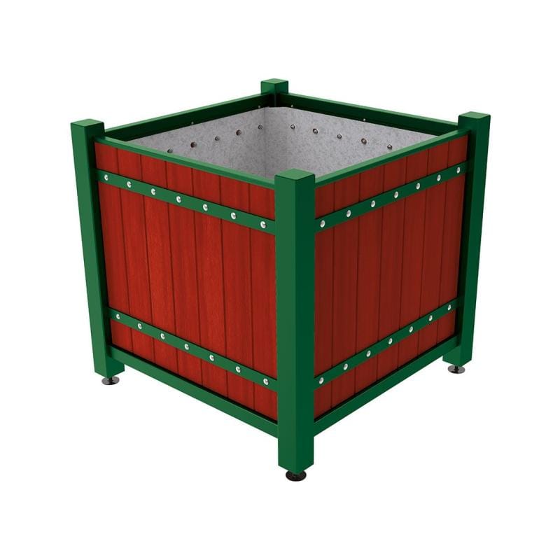 Cityscape Direct Sarlat Planter 1230 x 1230 x 1085mm high / Green (RAL 6005) / Mahogany