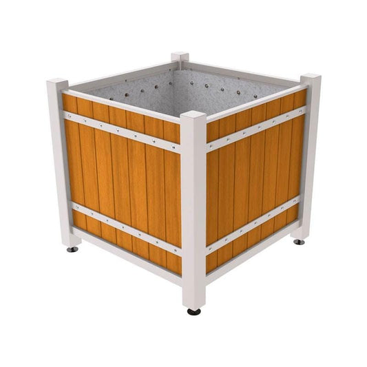 Cityscape Direct Sarlat Planter 1230 x 1230 x 1085mm high / Light Grey (RAL 7044) / Light Oak