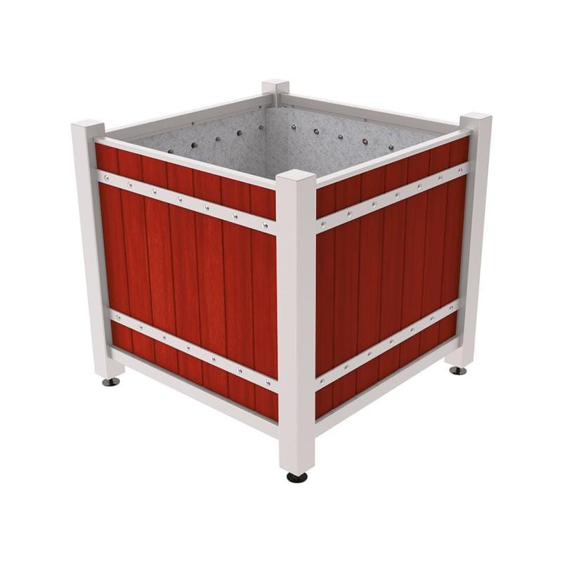 Cityscape Direct Sarlat Planter 1230 x 1230 x 1085mm high / Light Grey (RAL 7044) / Mahogany