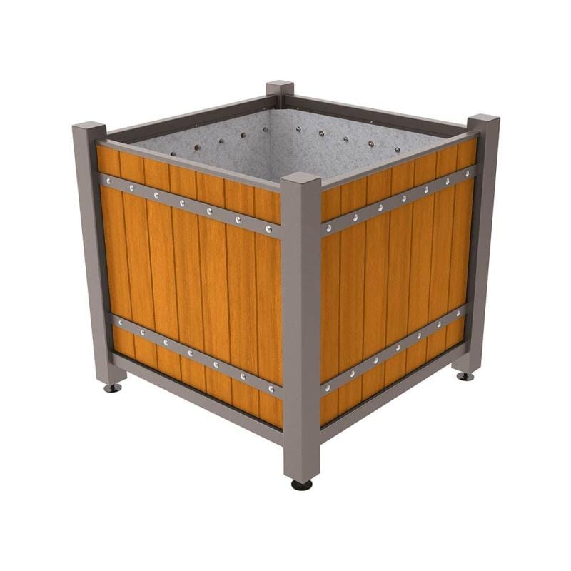 Cityscape Direct Sarlat Planter 1230 x 1230 x 1085mm high / Procity Grey / Light Oak