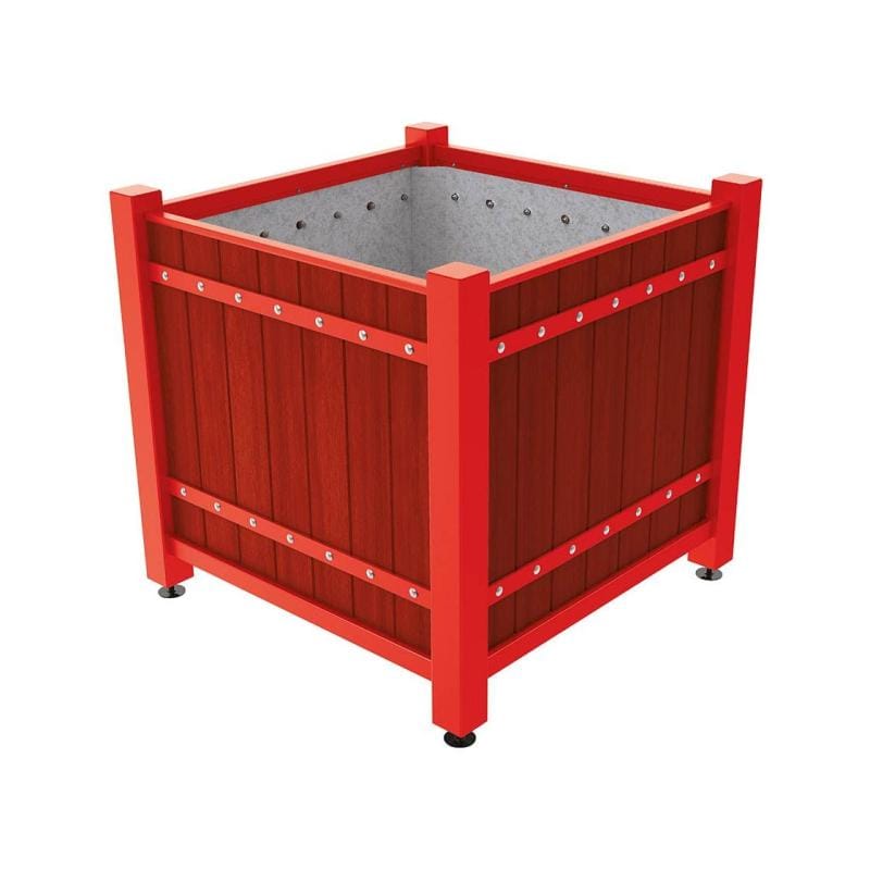 Cityscape Direct Sarlat Planter 1230 x 1230 x 1085mm high / Red (RAL 3020) / Mahogany