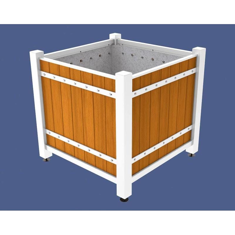 Cityscape Direct Sarlat Planter 1230 x 1230 x 1085mm high / White (RAL 9010) / Light Oak