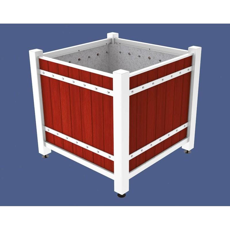 Cityscape Direct Sarlat Planter 1230 x 1230 x 1085mm high / White (RAL 9010) / Mahogany