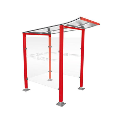 Cityscape Direct Modulo Cash/Ticket Machine Shelter 1300mm / Red (RAL 3020) / Base Plates