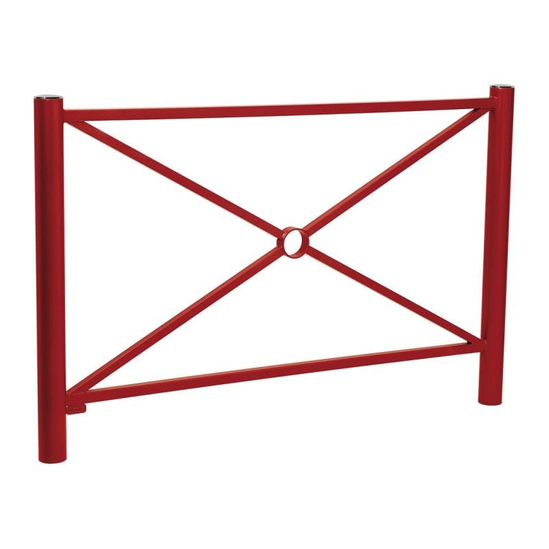Cityscape Direct Province Brushed Steel Railing 1572mm / Cross / Burgundy (RAL 3004)