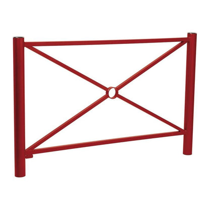 Cityscape Direct Province Brushed Steel Railing 1572mm / Cross / Burgundy (RAL 3004)