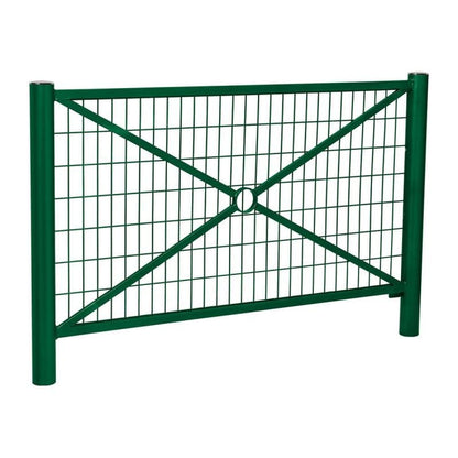 Cityscape Direct Province Brushed Steel Railing 1572mm / Mesh / Green (RAL 6005)