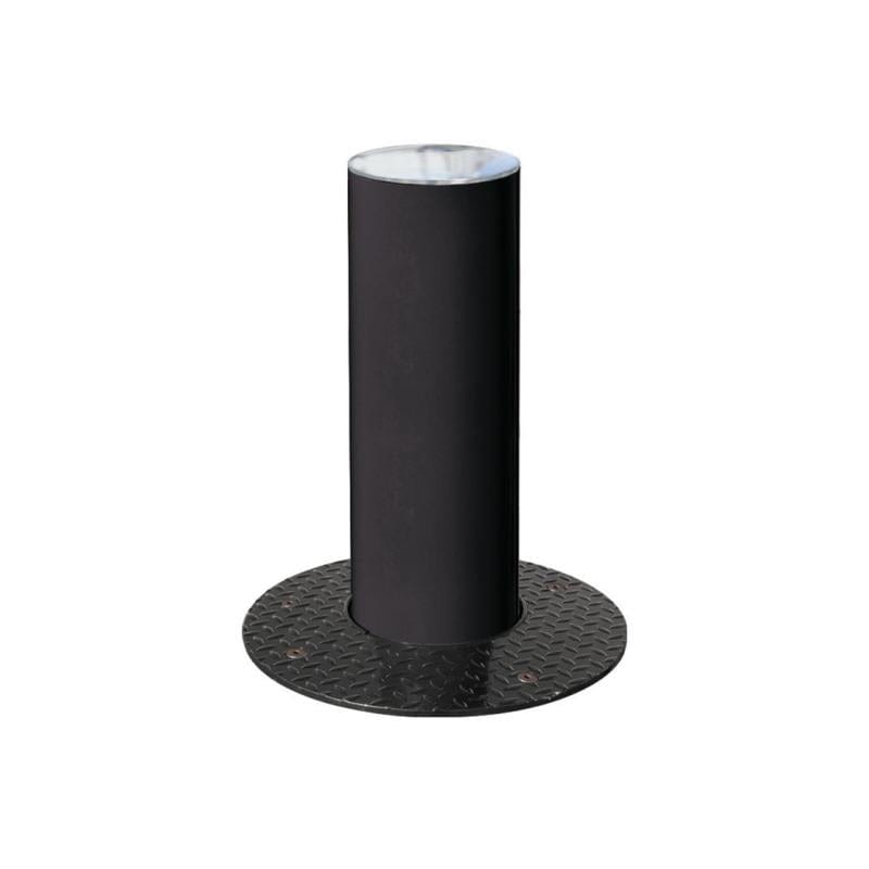 Cityscape Direct Province Brushed Steel Retractable Bollard 160mm diameter / Black (RAL (9005)