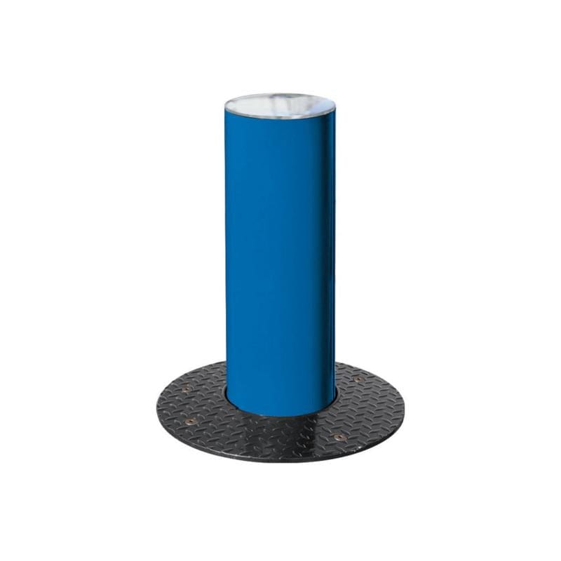 Cityscape Direct Province Brushed Steel Retractable Bollard 160mm diameter / Blue (RAL 5010)