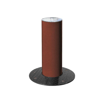 Cityscape Direct Province Brushed Steel Retractable Bollard 160mm diameter / Corten Effect