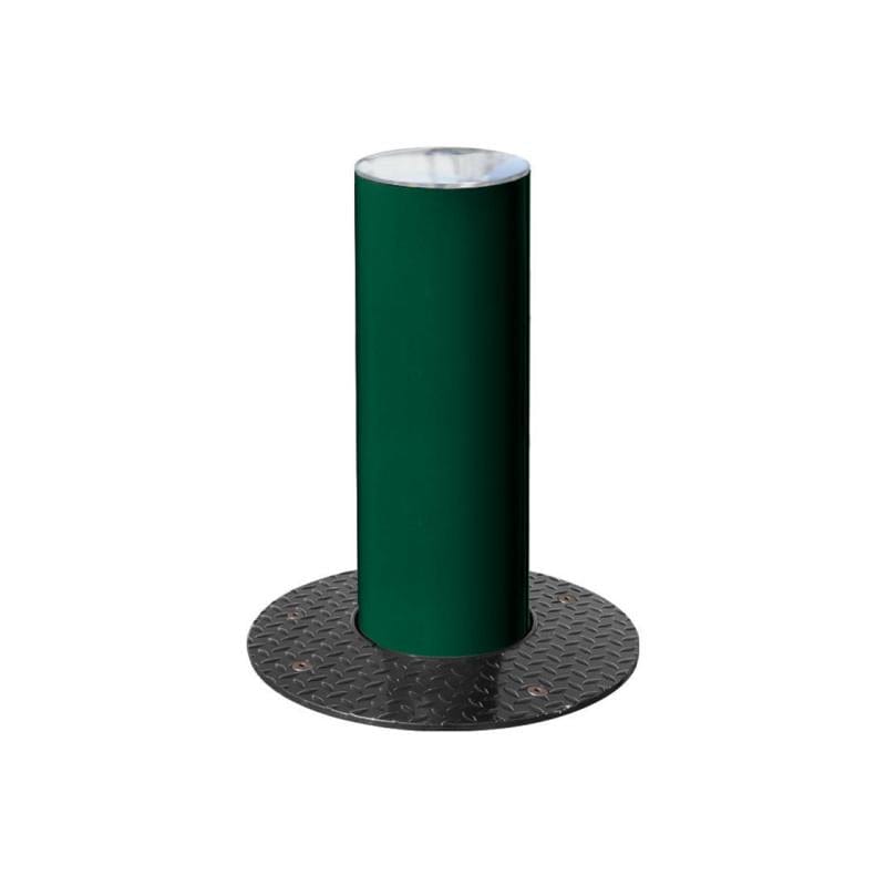 Cityscape Direct Province Brushed Steel Retractable Bollard 160mm diameter / Green (RAL 6005)