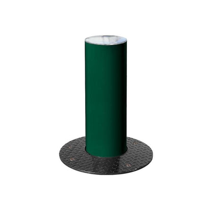 Cityscape Direct Province Brushed Steel Retractable Bollard 160mm diameter / Green (RAL 6005)
