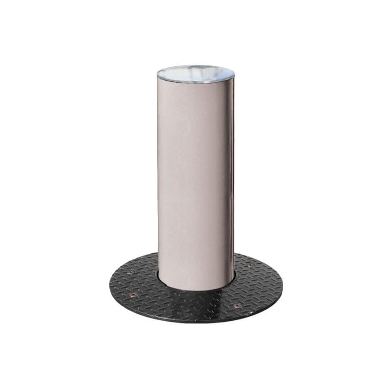 Cityscape Direct Province Brushed Steel Retractable Bollard 160mm diameter / Light Grey (RAL 7044)