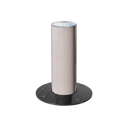 Cityscape Direct Province Brushed Steel Retractable Bollard 160mm diameter / Light Grey (RAL 7044)