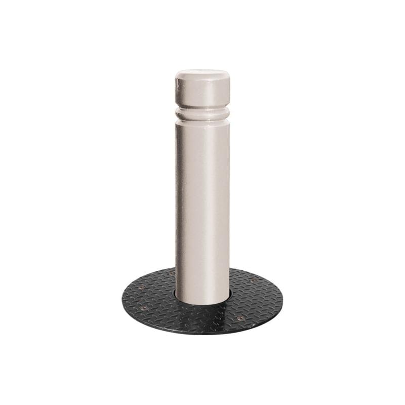 Cityscape Direct Province City Retractable Steel Bollard 160mm diameter / Light Grey (RAL 7044)