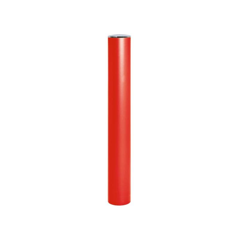 Cityscape Direct Province Brushed Steel Anti-Ram Bollard 160mm diameter / Red (RAL 3020)