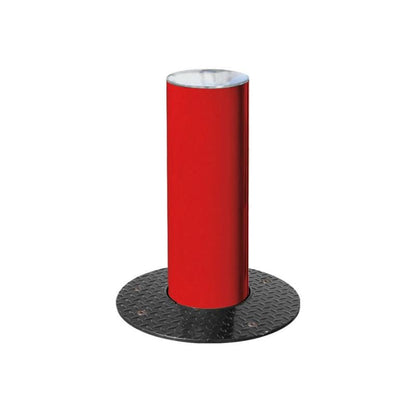 Cityscape Direct Province Brushed Steel Retractable Bollard 160mm diameter / Red (RAL 3020)