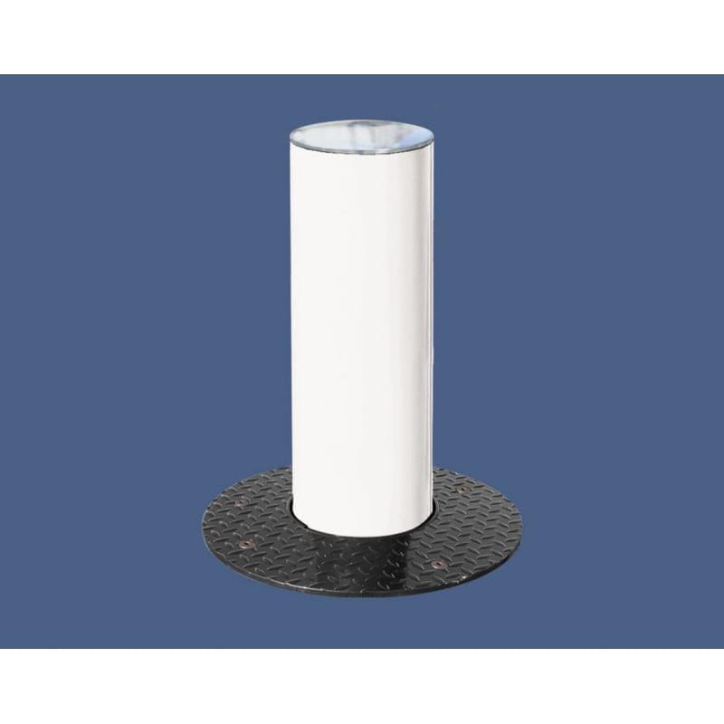 Cityscape Direct Province Brushed Steel Retractable Bollard 160mm diameter / White (RAL 9010)
