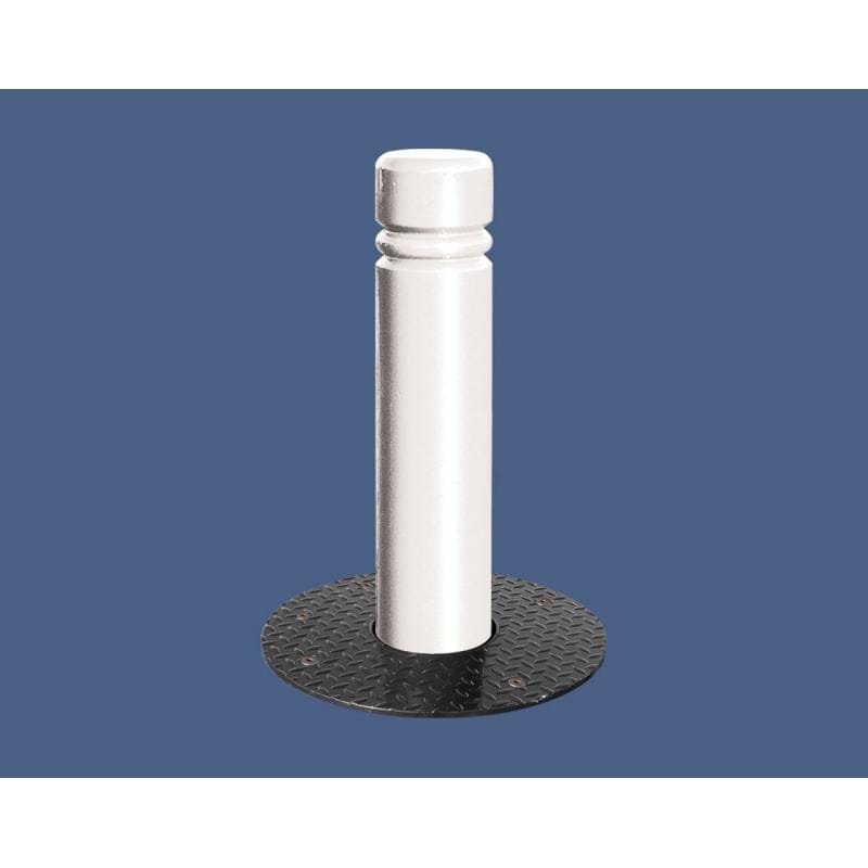 Cityscape Direct Province City Retractable Steel Bollard 160mm diameter / White (RAL 9010)