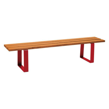 Cityscape Direct Riga Bench (Wood) 1800mm / Conifer Softwood (Light Oak) / Burgundy (RAL 3004)