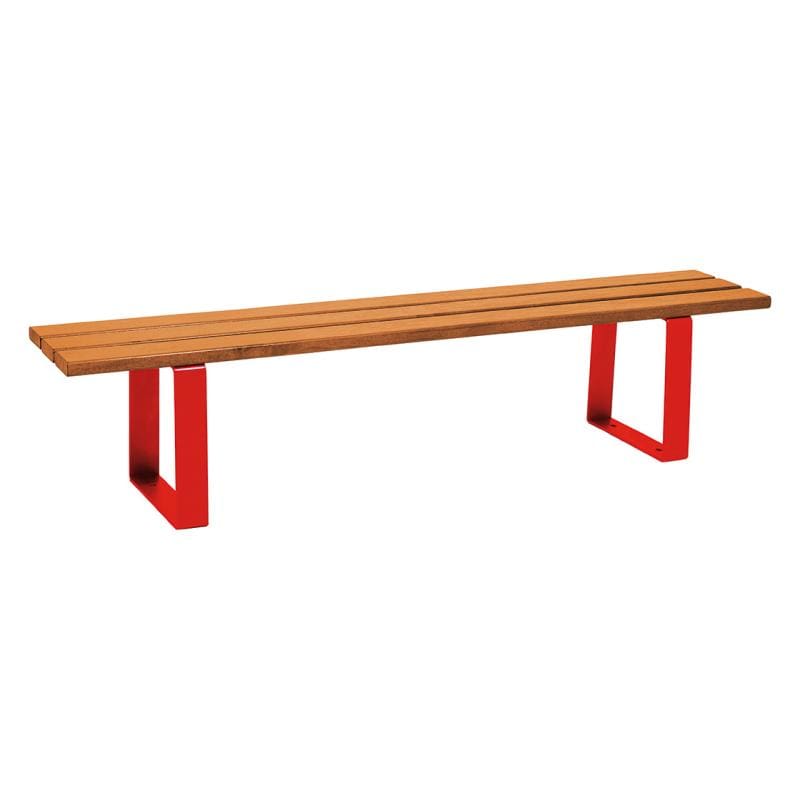 Cityscape Direct Riga Bench (Wood) 1800mm / Conifer Softwood (Light Oak) / Red (RAL 3020)