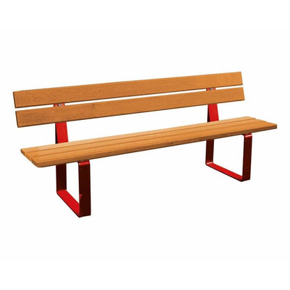 Cityscape Direct Riga Seat (Wood) 1800mm / Conifer Softwood (Light Oak) / Red (RAL 3020)