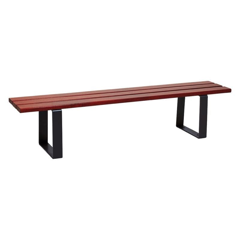 Cityscape Direct Riga Bench (Wood) 1800mm / Conifer Softwood (Mahogany) / Black RAL 9005)
