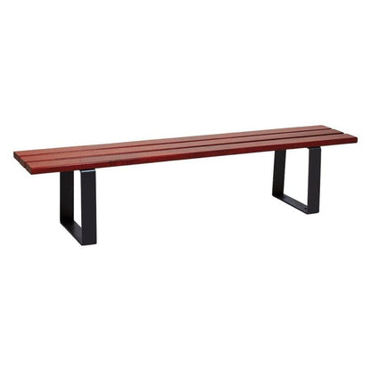 Cityscape Direct Riga Bench (Wood) 1800mm / Conifer Softwood (Mahogany) / Black RAL 9005)