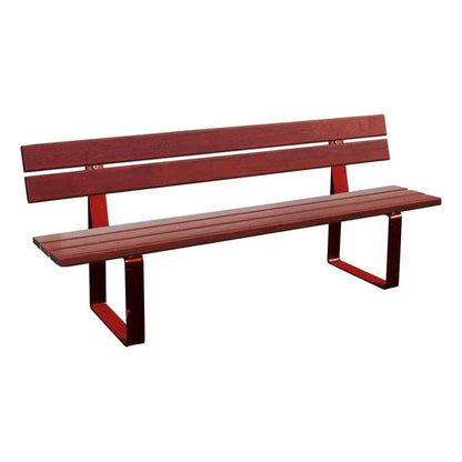 Cityscape Direct Riga Seat (Wood) 1800mm / Conifer Softwood (Mahogany) / Burgundy (RAL 3004)