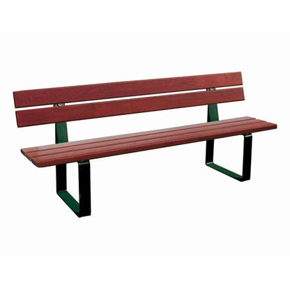 Cityscape Direct Riga Seat (Wood) 1800mm / Conifer Softwood (Mahogany) / Green (RAL 6005)