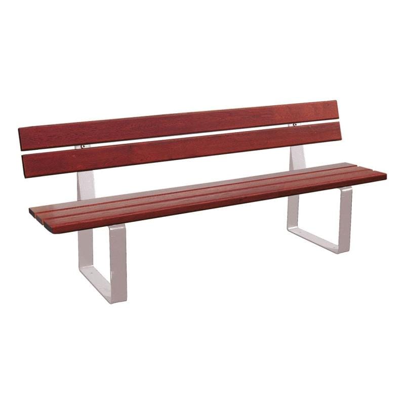 Cityscape Direct Riga Seat (Wood) 1800mm / Conifer Softwood (Mahogany) / Light Grey (RAL 7044)