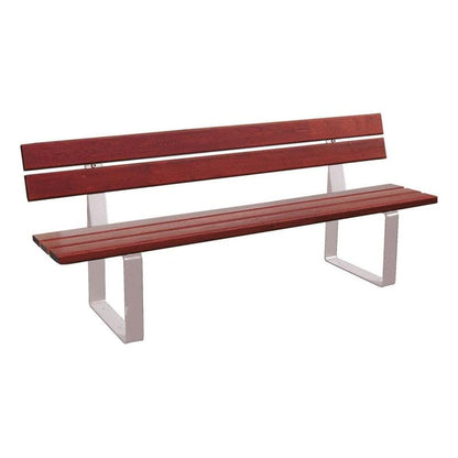 Cityscape Direct Riga Seat (Wood) 1800mm / Conifer Softwood (Mahogany) / Light Grey (RAL 7044)
