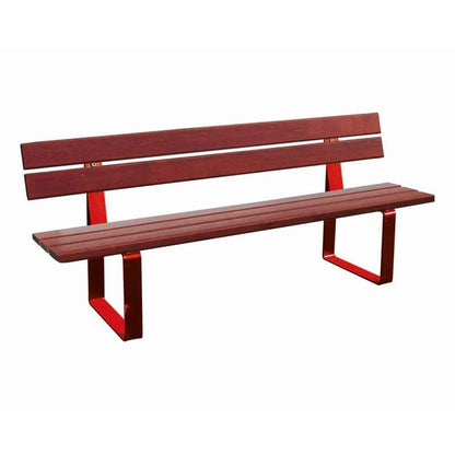 Cityscape Direct Riga Seat (Wood) 1800mm / Conifer Softwood (Mahogany) / Red (RAL 3020)