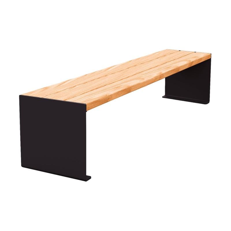 Cityscape Direct Kube Bench (Steel and Wood) 1800mm / Light Oak / Black RAL 9005)