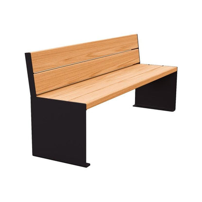 Cityscape Direct Kube Seat (Steel and Wood) 1800mm / Light Oak / Black RAL 9005)