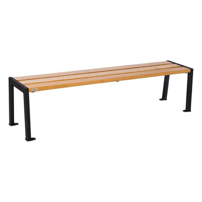 Cityscape Direct Silaos Bench (Steel and Wood) 1800mm / Light Oak / Black RAL 9005)