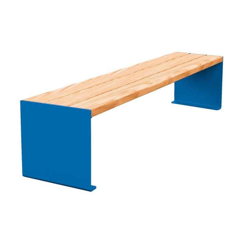 Cityscape Direct Kube Bench (Steel and Wood) 1800mm / Light Oak / Blue (RAL 5010)